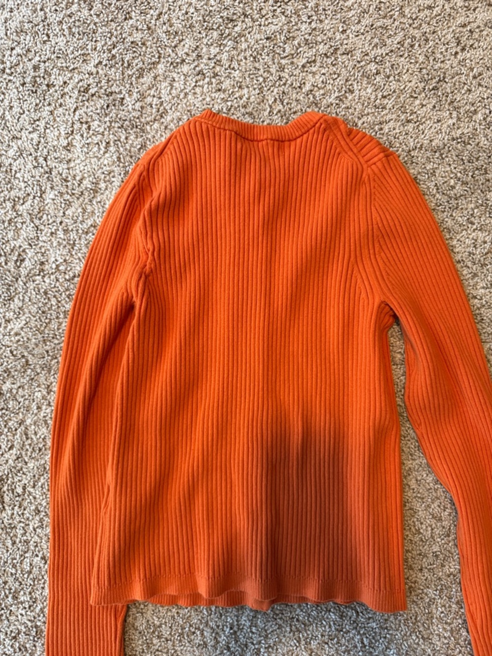 Boden Orange Ribbed Button-Front Cardigan - Picture 4 of 4